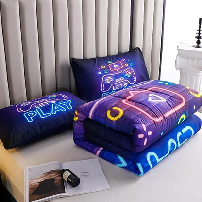 Teen Boy Comforter Set Queen,Kids Comforter Set for Boys,Gamer Bedding Sets for Boys,Boys Queen Bedding Set,Gaming Comforter Sets Including 1 Gaming Comforter&2 Pillowcases