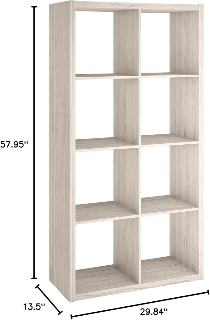 ClosetMaid 4584 Decorative Open Back 8-Cube Storage Organizer, Bleached Walnut