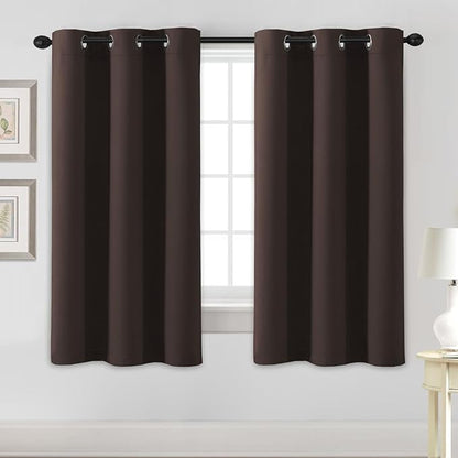 H.VERSAILTEX Blackout Curtains for Bedroom Thermal Insulated Room Darkening Living Room Curtains 63 Inch Long Grommet Privacy Protection Window Curtain Panels/Drapes, 2 Panels, Chocolate Brown