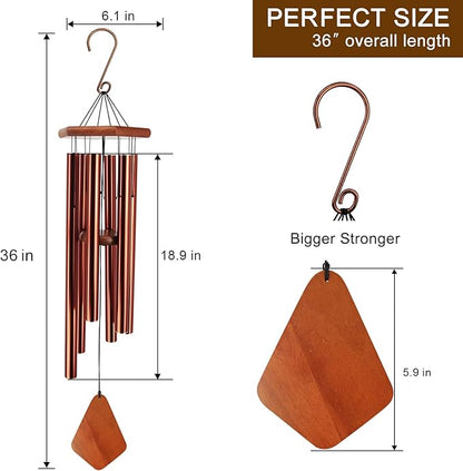 ASTARIN Wind Chimes Outdoor Large Deep Tone, Large Windchimes for Outside with 6 Tubes Tuned Relaxing Melody,Memorial Wind Chimes for Mom Dad,Sympathy Gifts, 36"