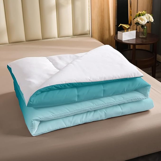Erosebridal Ombre Comforter Set Green Purple Teal Bedding Set Queen Size Colorful Gradient Down Comforter Modern Abstract Quilt Duvet Insert Soft Warm Lightweight 1Comforter with 2 Pillow Cases