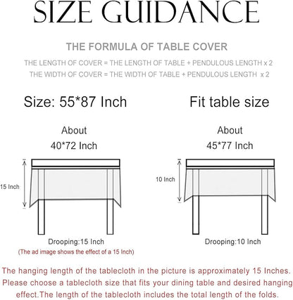 patdrea Designer Vintage Cyan Tablecloth for Rectangle Table,Linen Ancient Castle and Manor Pattern Tablecloths,Table Cover Decor for Kitchen Dining Christmas,Thanksgiving,55"x87"-Lucerne a