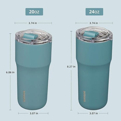 BJPKPK 24 oz Coffee Tumbler, Insulated Stainless Steel Travel Cup | Double Wall Vacuum, Leak Proof Lid, Keeps Hot/Cold/Iced, BPA Free, Dishwasher Safe, Cupholder, Haze Blue