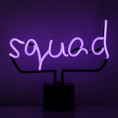 Amped & Co Squad Neon Desk Light, Real Neon, Purple, Large 11x12.2, Home Decor Neon Signs For Unique Rooms
