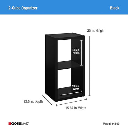 ClosetMaid 4540 Decorative Open Back 2-Cube Storage Organizer, Black