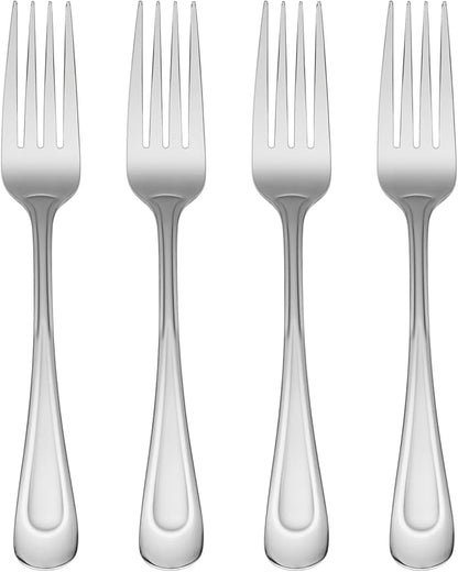 Oneida Satin Sand Dune Dinner Forks Silverware Set for 4, Flatware | Satin finish, dishwasher safe | cutlery set for kitchen and dining, utensil set, rust resistant, kitchen essentials