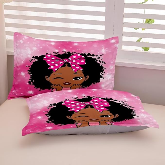 Black Girl Comforter Set Full for Kids Teens,Black Girl Magic Bedding Set,African American Girl Inspirational Quotes Comforter Set,Black Princess Bed Bedroom Set