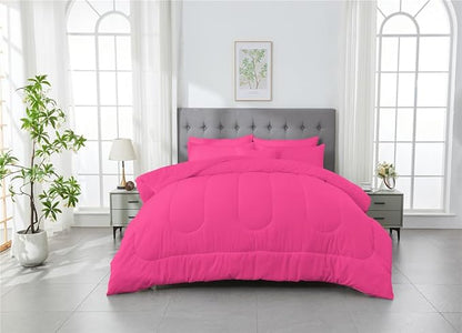 3 Piece Solid Color All Season Bedding Comforter Set Microfiber Soft Lightweight Bedding Set for Kids Teens Adults Room Decor with 1 Comforter and 2 Pillowcases Twin