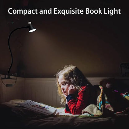 LED Desk Lamp with Clamp,Reading Light with Long Flexible Gooseneck,Clamp Light for Reading,Bed Lights for Headboard,Book Light for Kids with 30 Adjustable Color Modes,Clamp Lamp for Home, Black