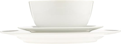 Amazon Basics Kitchen Dinnerware Set, Microwave and Dishwasher Safe, Plates, Bowls, Service for 6, 18-Piece, White