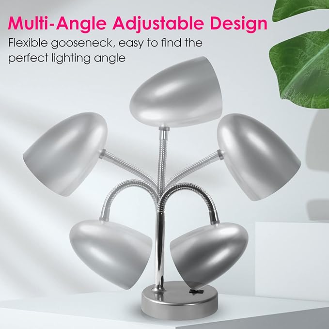 LED Desk Lamp, Flexible Gooseneck with Table lamp, 3.5W 240LM 4000K Cool White Study Lamps for Bedroom and Office, Eye Protection, ETL Listed Silver