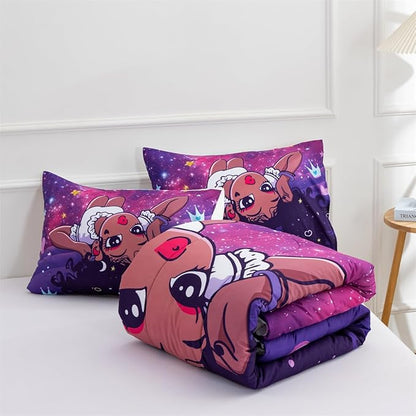 NTBED African American Black Girl Comforter Set Galaxy Afro Girl Microfiber Bedding Sets Twin Size