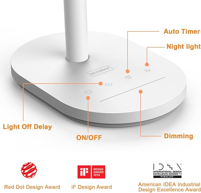 LED Desk Lamp, Eye-Caring Desk Lamps for Home Office,1000Lum Super Bright Dimmable Brightness Desk Light with Night Light & Auto Timer, Table lamp for Reading Studying Working Lamps Dorm Gift