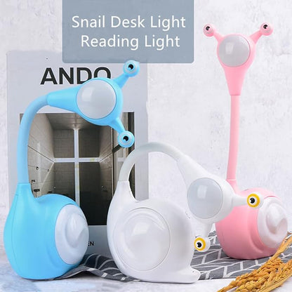 Fantasee Snail LED Desk Lamp Nursery Night Light USB Rechargeable Touch Dimmable for Child Kids Students Bedroom Dorm Reading Birthday Party Gift (White Snail)