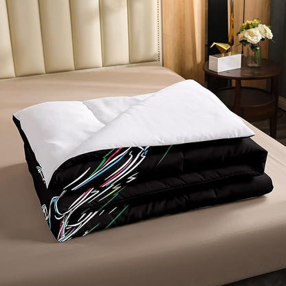 Erosebridal Boys Football Bedding Set Twin Size American Rugby Comforter Set for Kids Teen Men Bedroom Dorm Decor Sketch Football Athlete Comforter Ball Sports Quilt Duvet Insert 1 Pillow Case Black
