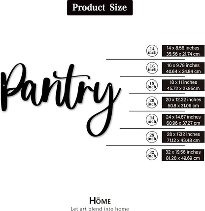 Pantry Metal Sign, Home Wall Art Decor, Black Wall Art Hanging Word Decoration For Home Outdoor Metal Sign