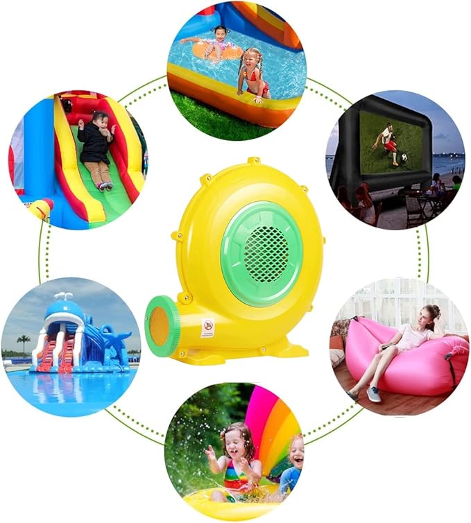 Air Blower 950 Watts with 4M Wire, 2600Pa Pump Fan Commercial Inflatable Bounce House Blower, Used for Inflatable Bouncy Castle and Jump Slides (950W,1.25HP)