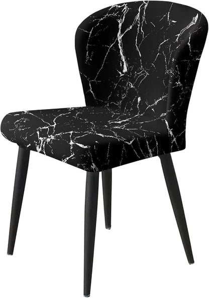 Black Marble Crack Bar Chair Seat Covers for Dining Room Decorative Covers for Bar Chair Stretch Chair Seat Covers Set of 2 Soft Barstool Chair Seat Cushion Slipcovers