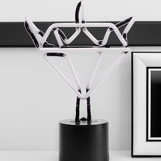 Amped & Co Diamond Bling Neon Desk Light and Room Decor, Real Neo, 12.5 x 9 inches, Neon Signs, led desk light wall decor, neon table light, diamond decor