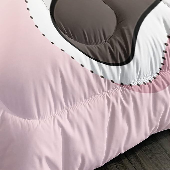 CVHOUSE Cat Bedding,Cartoon Cat Comforter Twin,Animals Print Comforter Set for Kids,Kawaii Quilt Set with 1 Comforter and 2 Pillow Cases