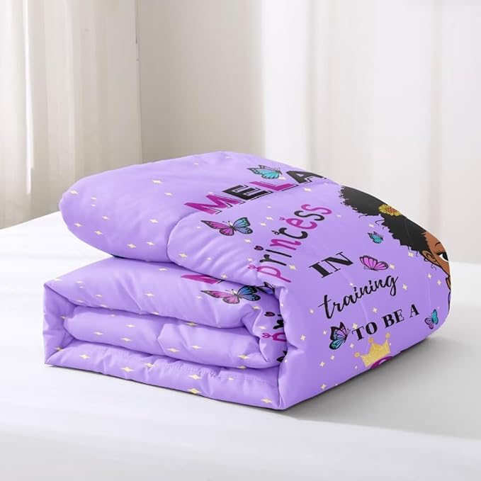 Black Girl Comforter Set Full for Kids,Black Girl Magic Bedding Set,African American Girl Inspirational Quotes Comforter Set,Black Princess Bed Bedroom Set