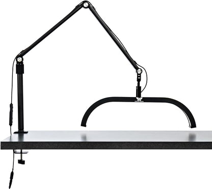 Existing Beauty LED Half Moon Light for Nail Desk with Desk Clamp - Desk Light for Nail Tech - Adjustable Brightness, Warm to Cool Light - Esthetician Light for Lash Artists, Nail Salons - Easy Setup
