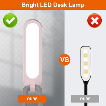 LED Desk Lamp for Office Home & Battery Operated Lamp Rechargeable Lamp Foldable & Portable Light, LED Desk Light Strip, 3 Brightness Dimmable Small Desk Lamp Wireless Reading Lamp