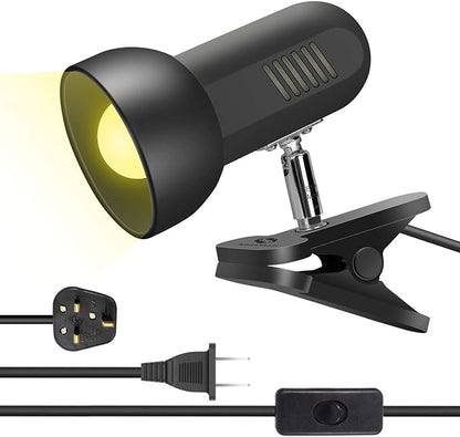 Rong&LAN Clip lamp,360° Rotation Clip on Lamp Portable Book Reading Light,Clamp on Desk/Table/Bunk Bed/Cupboard Home Lighting, (Desk lamp,Two Colors for Your Choice) Black