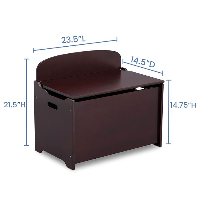 Delta Children MySize Deluxe Toy Box, Dark Chocolate