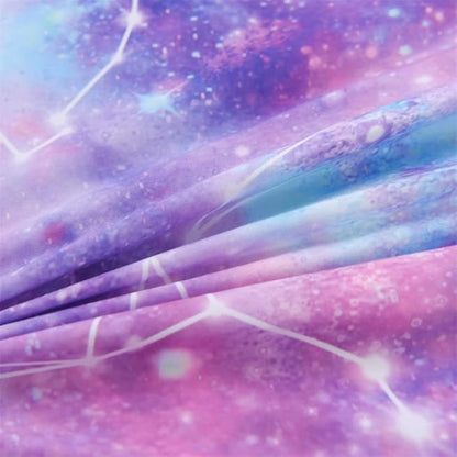 Holawakaka Tie Dye Galaxy Constellation Print Ombre Comforter Set Twin/Twin XL Size Girls Gradient Space Stars Dorm Bedding Set (Purple,Twin)