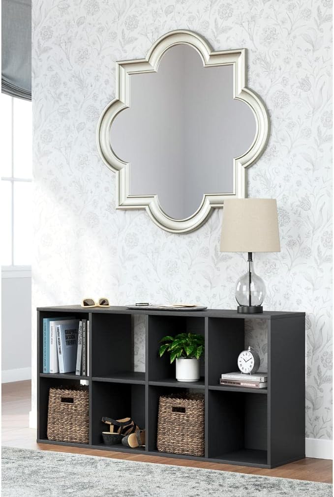 Signature Design by Ashley Langdrew 8 Cube Storage Organizer or Bookcase, Black