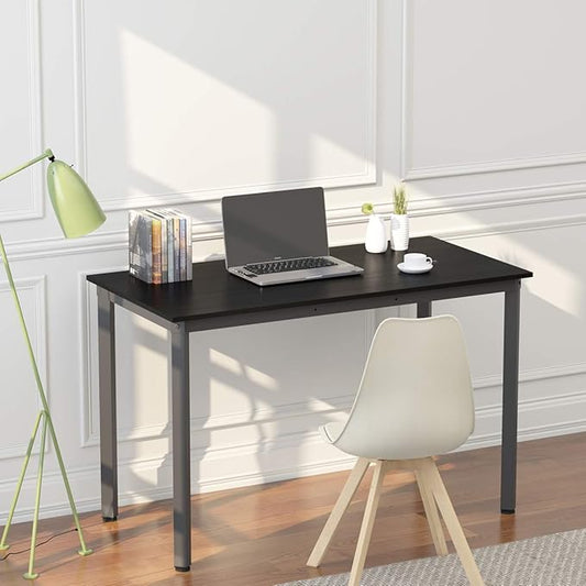 Weehom Computer Desk Home Office Writing Desk Study Laptop/Dining Table - 55 Inches Black Desk