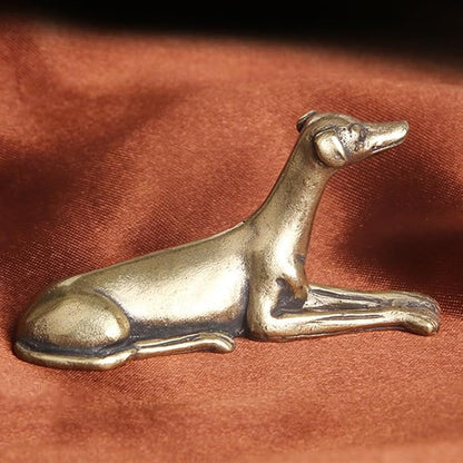 Vintage Solid Brass Miniature - Delicate Greyhound Desk Ornament for Pet Enthusiasts - Exquisite Collectible and Home Décor Accent（Greyhound）
