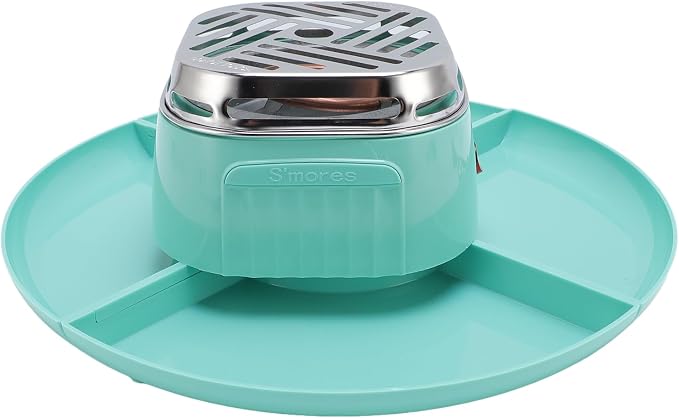 Electric Smores Maker Indoor Tabletop Adjustable Temperature Chocolate Marshmallow Roaster with 4 Detachable Trays for Party Gathering Home Use ABS Stainless Steel 749g