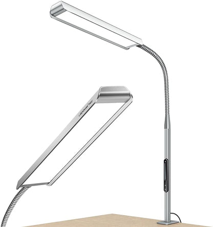 Desk Lamps for Home Office, RG0 Eye-Caring Desk Light, 750LM Desk Lamp, 10 Brightness Touch Table Lamp, 6 Color Temperature, 3 Timer Function, Metal Gooseneck Desk Lamp for Home & Office