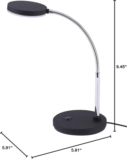 Bostitch Office LED Metal Gooseneck Desk Lamp, Flicker Free, Adjustable Head (VLED1800BK), Black