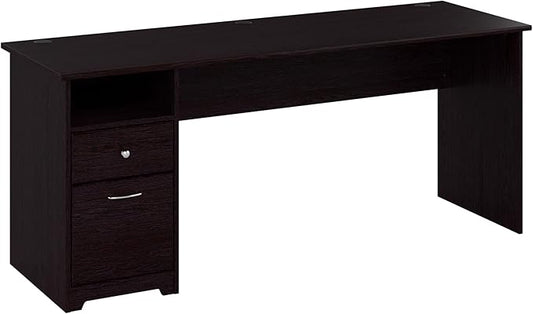 Bush Furniture Cabot 72W Computer Desk with Drawers in Espresso Oak