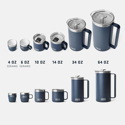 YETI Rambler 10 oz Ceramic Lined Stackable Mug, Vacuum Insulated, Stainless Steel with MagSlider Lid, Ridgeline