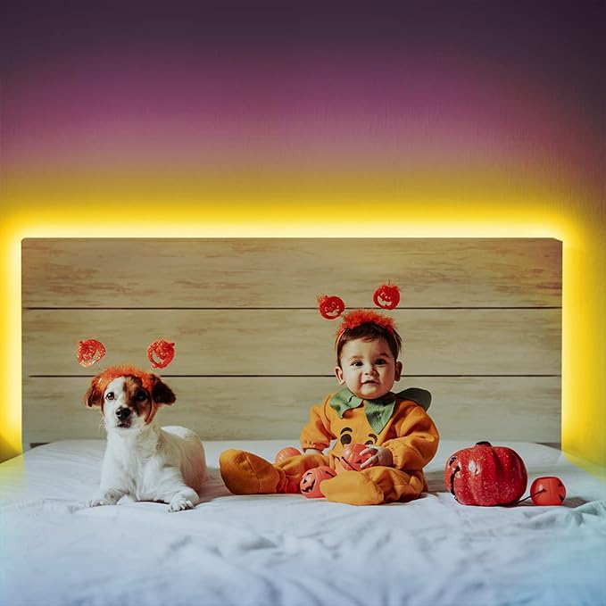 phopollo Led Lights 20ft for Bedroom Color Changing Luces Led para Decoracion RGB DIY Color Option with Power Supply and Remote