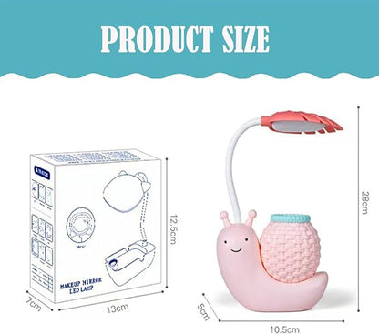 Cute Desk Lamp,Childrens Led Night Light, Portable Foldable Rechargeable Animal Table Lamp for Kids Students Desk with Lights (Pink)