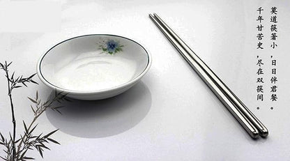 Stainless Steel Chopsticks Metal Reusable Dining Chopsticks 10 Pairs