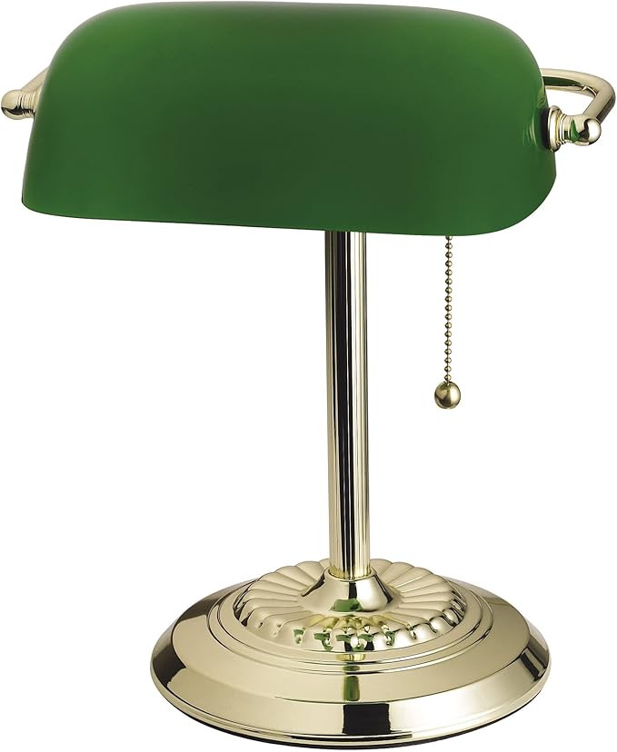 Catalina Lighting Traditional Desk Lamp, Green, Smart Home Capable for Home Office, Dorm, Apartment, Corded with Adjustable Lighting