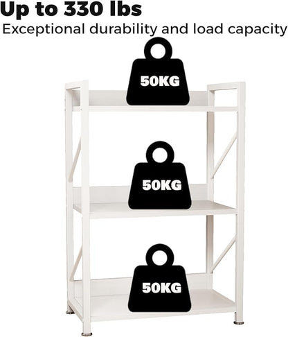 Small Bookshelf for Small Spaces,Modern 3 Tier Bookcase Night Stand, Narrow Book Shelf Organizer, Small Shelf Open Display Rack for Bedroom, Living Room, Home Office(White)