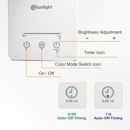 Desk Lamp, Desk Light, Dimmable Table Lamp, 7W, 5 Color Modes, 6 Brightness Levels, Touch Control, Memory Function, LED Foldable Led Lamp for Reading, Working, Office, Study (Silver)