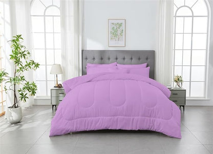 3 Piece Solid Color All Season Bedding Comforter Set Microfiber Soft Lightweight Bedding Set for Kids Teens Adults Room Decor with 1 Comforter and 2 Pillowcases Full