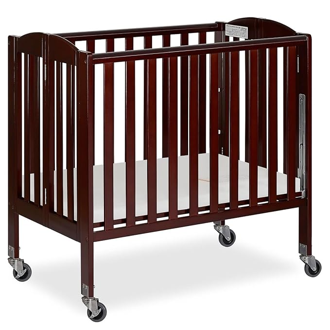 3-in-1 Folding Portable Crib, Espresso, Large