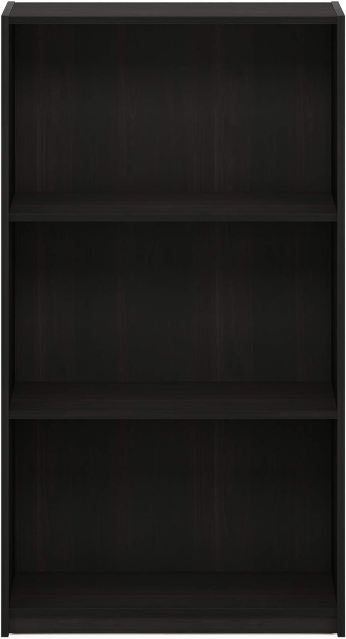 Furinno Basic 3-Tier Bookcase Storage Shelves, Espresso