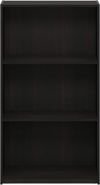 Furinno Basic 3-Tier Bookcase Storage Shelves, Espresso