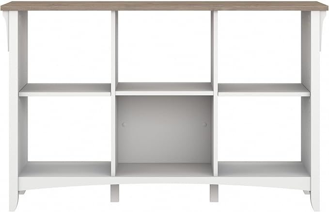 Bush Furniture BSH24462943 Salinas 6-Shelf 30-Inch H Cube Bookcase, Shiplap Gray/Pure White