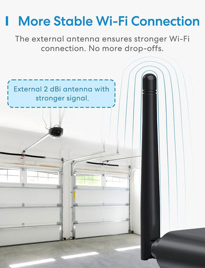 Smart Garage Door Opener Remote with External Antenna, Compatible with Amazon Alexa, SmartThings, Control Up to 3 Single Doors(with 2 Door Sensors)